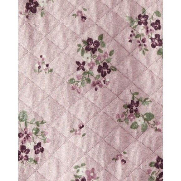 Baby Quilted Double Knit Floral Pram Made with Organic Cotton - Picture 3 of 4